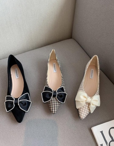 Replica Plain Fashion Bowknot Slip On Flat Shoes #797953 $40.10 USD for Wholesale