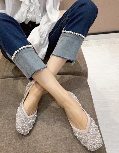 Fashion Faux Pearl  Rhinestone Flats For Women #797959 $47.32 USD, Wholesale Fashion Flats