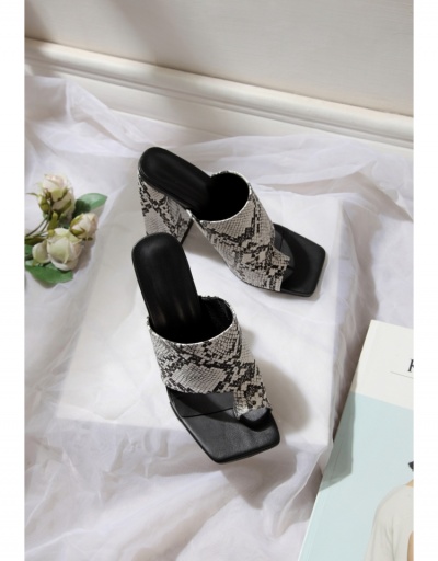  Fashion Snake Print Chunky Heels Slippers #797969 $26.53 USD, Wholesale Fashion Heels