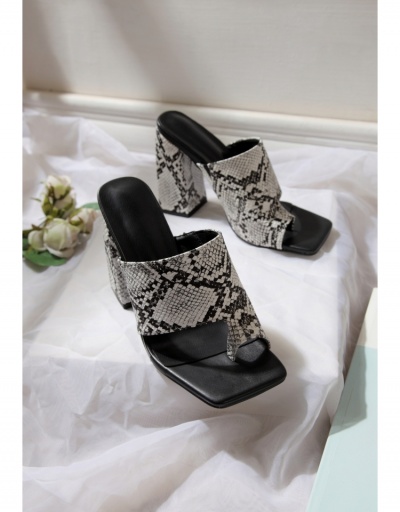 Replica  Fashion Snake Print Chunky Heels Slippers #797969 $26.53 USD for Wholesale