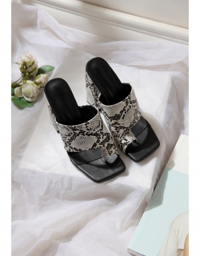 Replica  Fashion Snake Print Chunky Heels Slippers #797969 $26.53 USD for Wholesale