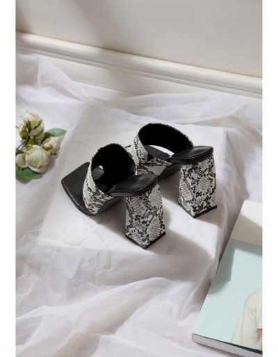 Replica  Fashion Snake Print Chunky Heels Slippers #797969 $26.53 USD for Wholesale