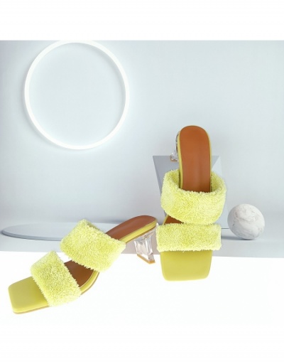  Fashion Plush Women's Heels Slippers  #797971 $29.27 USD, Wholesale Fashion Heels