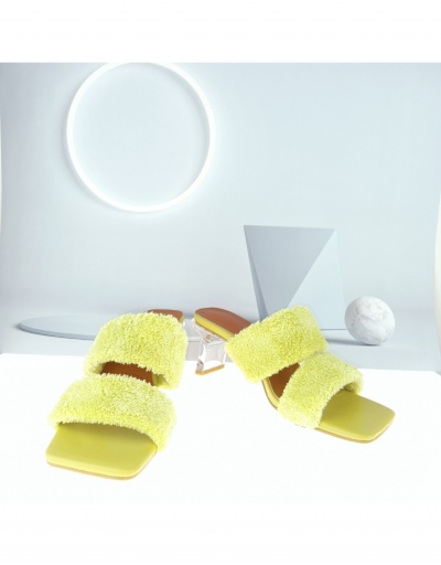 Replica  Fashion Plush Women's Heels Slippers  #797971 $29.27 USD for Wholesale