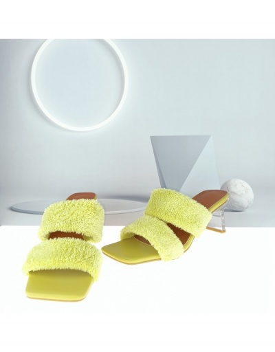 Replica  Fashion Plush Women's Heels Slippers  #797971 $29.27 USD for Wholesale