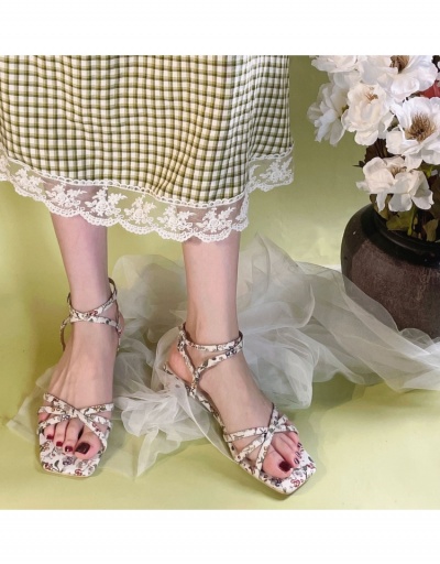 Replica  French Retro Floral Sandals Heels #797978 $26.71 USD for Wholesale