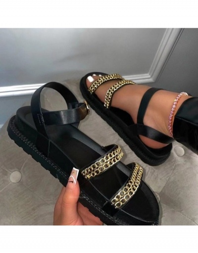 Replica Fashion PU Chain Women's Sandals #798003 $25.14 USD for Wholesale