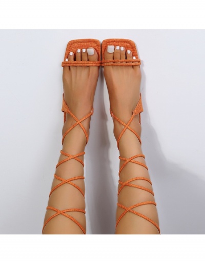 Replica  Roman Style Solid Square Toe Ankle Strap Sandals #798018 $15.73 USD for Wholesale