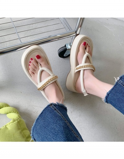  PU French Chain Platform Roman Sandals #798025 $27.89 USD, Wholesale Fashion Sandals