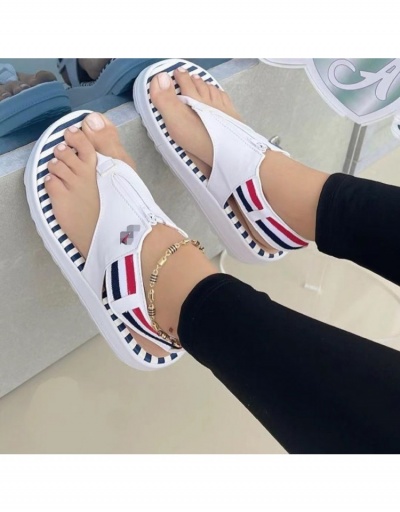 Striped Zipper Up Women Street Sandals #798027 $23.11 USD, Wholesale Fashion Sandals