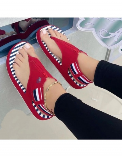 Replica Striped Zipper Up Women Street Sandals #798027 $23.11 USD for Wholesale