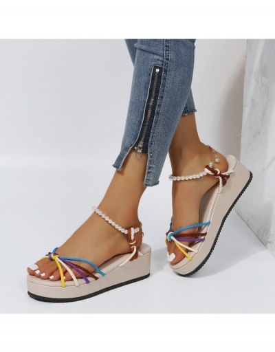 Replica  Rainbow Ribbon Hollowed-out Women's Sandals #798029 $23.07 USD for Wholesale