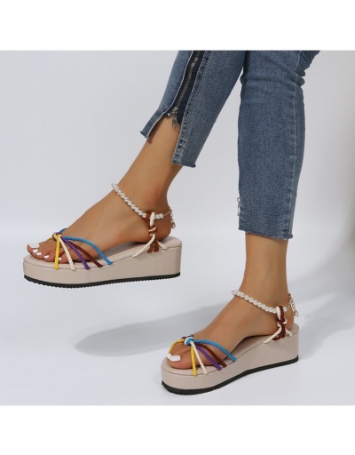 Replica  Rainbow Ribbon Hollowed-out Women's Sandals #798029 $23.07 USD for Wholesale