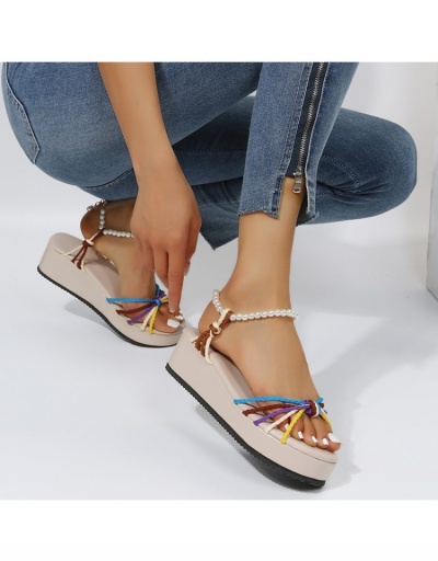 Replica  Rainbow Ribbon Hollowed-out Women's Sandals #798029 $23.07 USD for Wholesale