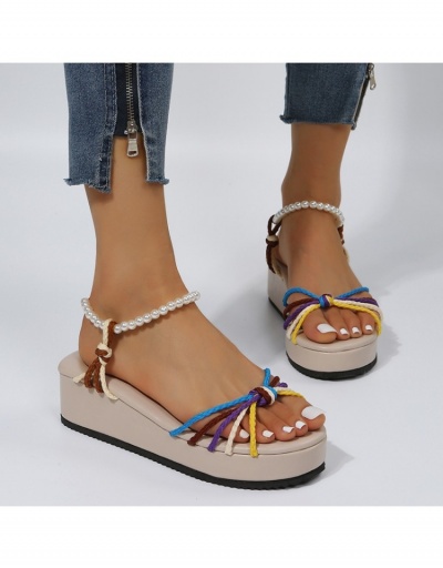 Replica  Rainbow Ribbon Hollowed-out Women's Sandals #798029 $23.07 USD for Wholesale