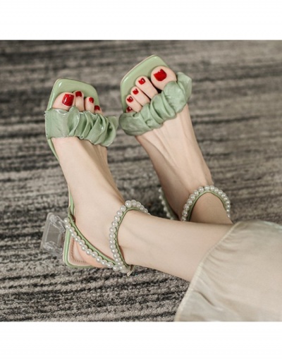 Replica Fashion Versatile Faux Pearl Sandals Heels #798034 $34.58 USD for Wholesale