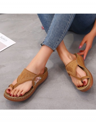 Fashion Embroidered Flower Flat Sandals #798037 $14.63 USD, Wholesale Fashion Sandals