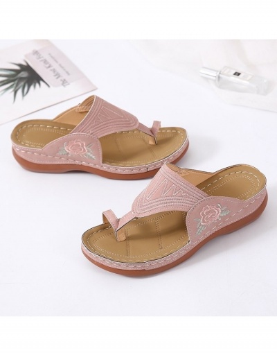 Replica Fashion Embroidered Flower Flat Sandals #798037 $14.63 USD for Wholesale