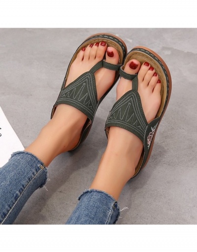 Replica Fashion Embroidered Flower Flat Sandals #798037 $14.63 USD for Wholesale