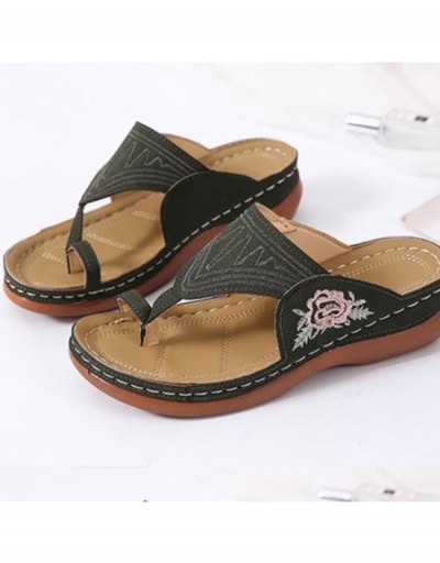 Replica Fashion Embroidered Flower Flat Sandals #798037 $14.63 USD for Wholesale