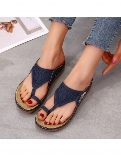 Replica Fashion Embroidered Flower Flat Sandals #798037 $14.63 USD for Wholesale