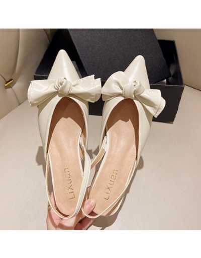 Replica  Fashion PU Bow Shallow Slip On Heels #798041 $21.65 USD for Wholesale