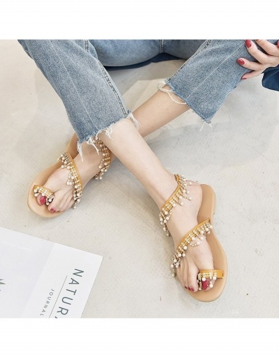 Replica  Summer Roman Faux Pearl Rhinestone Sandals #798061 $24.00 USD for Wholesale