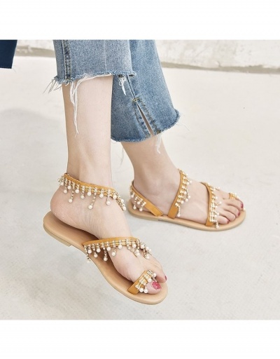 Replica  Summer Roman Faux Pearl Rhinestone Sandals #798061 $24.00 USD for Wholesale