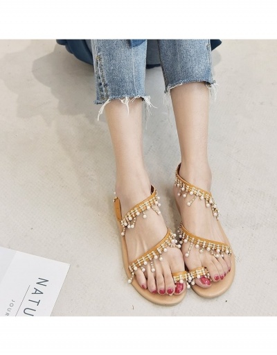 Replica  Summer Roman Faux Pearl Rhinestone Sandals #798061 $24.00 USD for Wholesale