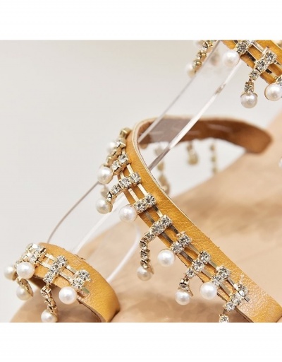 Replica  Summer Roman Faux Pearl Rhinestone Sandals #798061 $24.00 USD for Wholesale