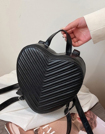 Replica Cute Black Heart Shape Zipper Backpack #798062 $24.25 USD for Wholesale