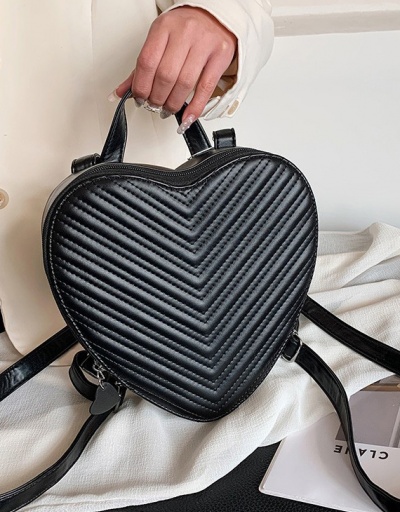 Replica Cute Black Heart Shape Zipper Backpack #798062 $24.25 USD for Wholesale