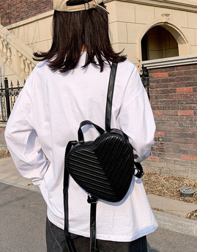 Replica Cute Black Heart Shape Zipper Backpack #798062 $24.25 USD for Wholesale