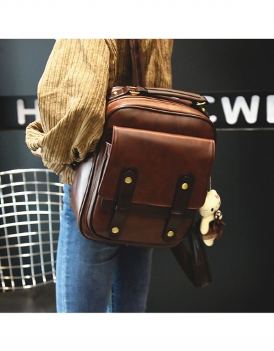 Replica  Retro PU Leather Women's Backpack #798074 $26.33 USD for Wholesale