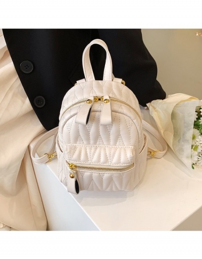 Replica  PU Fashion Pure Color Rhombus Lattice Women's Backpack #798081 $25.76 USD for Wholesale