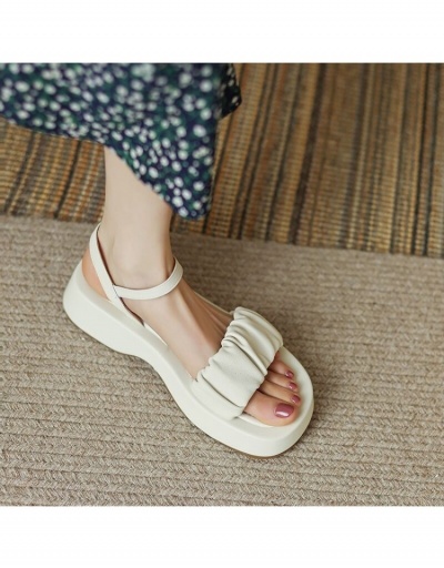 Replica  PU Pure Color Round Toe Women's Roman Shoes #798085 $23.85 USD for Wholesale