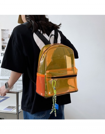  Fashion Transparent Pure Color Student Schoolbag #798086 $18.80 USD, Wholesale Fashion Backpacks