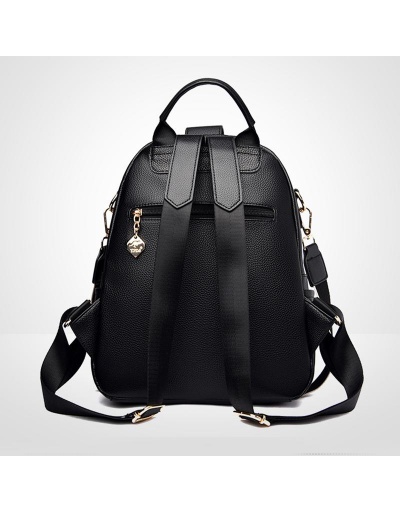 Replica Travel Women Black Patch Backpack For School #798092 $33.25 USD for Wholesale