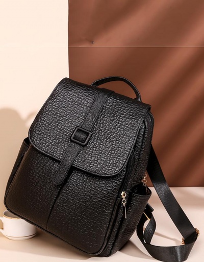 Replica Simple Design Travel  Solid Black Backpack For School #798098 $19.50 USD for Wholesale