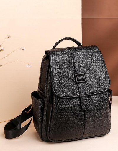 Replica Simple Design Travel  Solid Black Backpack For School #798098 $19.50 USD for Wholesale