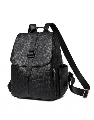 Replica Simple Design Travel  Solid Black Backpack For School #798098 $19.50 USD for Wholesale