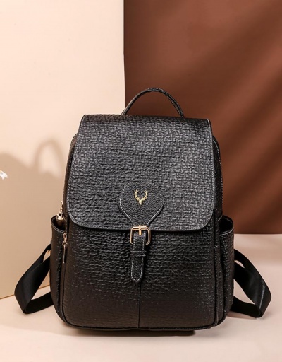  Versatile Black Travel Solid Backpack For Student #798101 $21.84 USD, Wholesale Fashion Backpacks