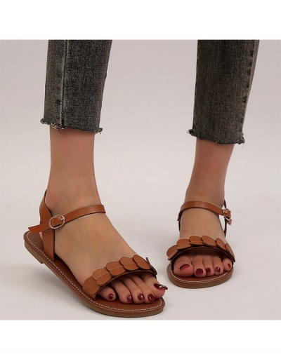  Summer Casual Pure Color Flat Sandals For Women #798102 $20.02 USD, Wholesale Fashion Sandals