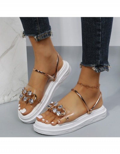 Replica  2022 Summer Chain Rhinestone Sandals #798103 $23.28 USD for Wholesale