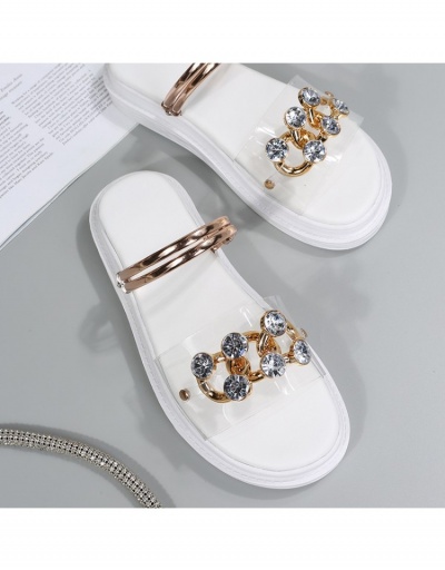 Replica  2022 Summer Chain Rhinestone Sandals #798103 $23.28 USD for Wholesale