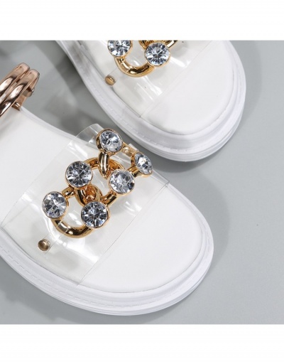 Replica  2022 Summer Chain Rhinestone Sandals #798103 $23.28 USD for Wholesale