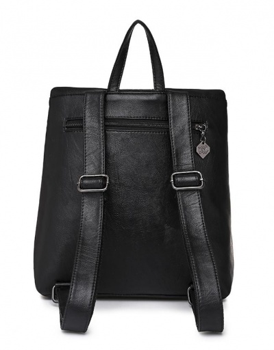 Replica PU Leather  Black Travel Backpack For School #798112 $31.58 USD for Wholesale