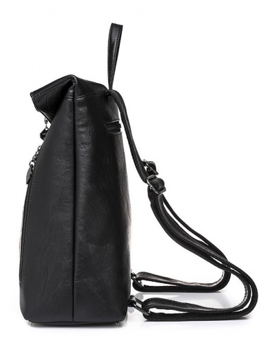 Replica PU Leather  Black Travel Backpack For School #798112 $31.58 USD for Wholesale