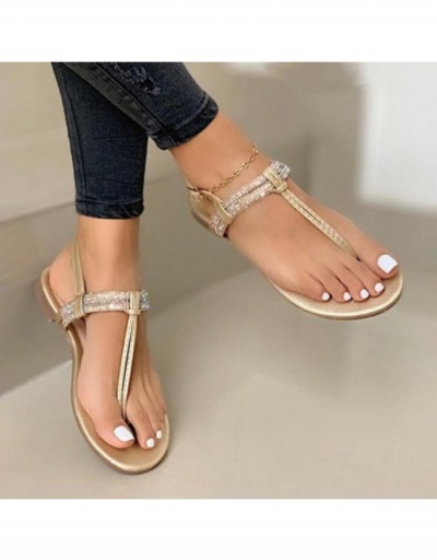 Replica  Summer New Rhinestone Flip Toe Beach Sandals #798120 $17.61 USD for Wholesale