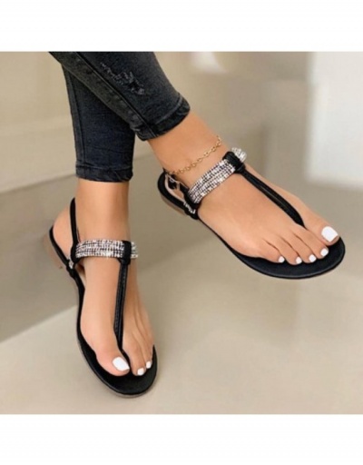 Replica  Summer New Rhinestone Flip Toe Beach Sandals #798120 $17.61 USD for Wholesale